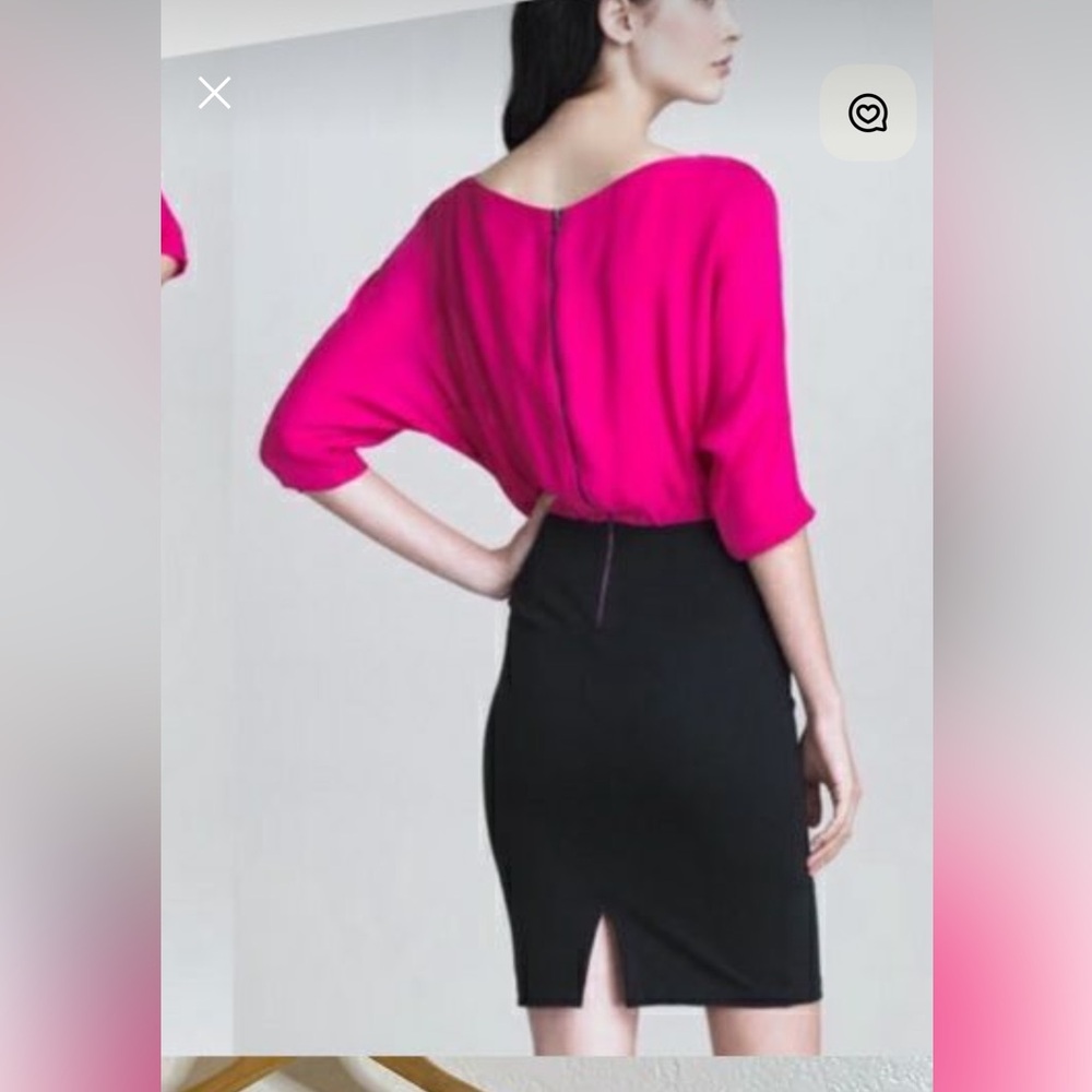 Alice + Olivia Silk Dress w/ Attached pencil mini skirt